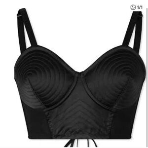 Jean Paul Gaultier Black Satin Corset cone bra top